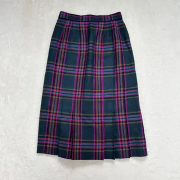 쥬진 플라자 체크 무늬 스커트/플리츠 쇼와 레트로 안감 있음 큐프라