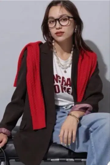 [ 미사용 새상품 ] 아르페쥬 스토리 W 버튼 테일러드 자켓 브라운