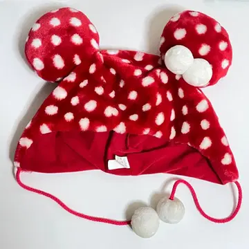 미니 마우스 팬캡 빨간색 도트