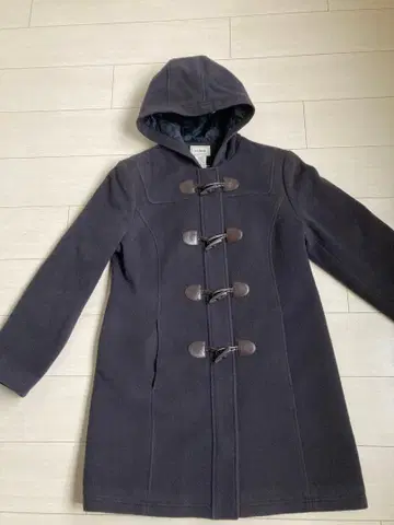 네이비 더플 코트 후드 부착