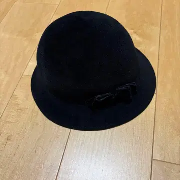 치요다 모자 블랙 레트로 시크 리본