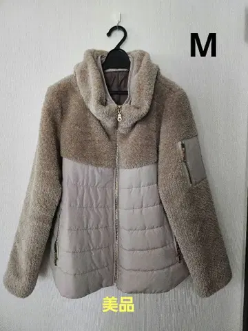 베이지 플리스 다운 자켓