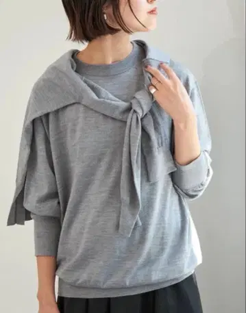 Spick & Span 18G 크루넥 풀오버 그레이