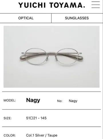 Yuichi Toyama Nagy 안경 실버