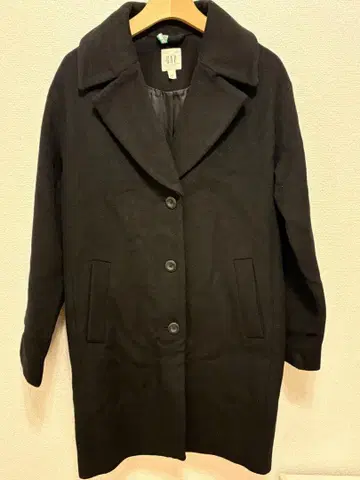 GAP 블랙 버튼 포함 롱 코트 XXS 여성용