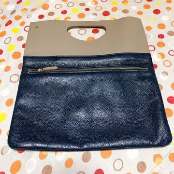 CREDRAN 클러치백 2WAY 가죽 네이비 크레도란