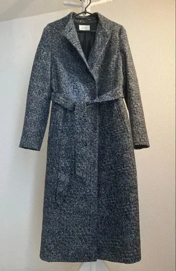 RHYTHM 롱 코트 L 그레이 허리 벨트 포함 | 이탈리아제 원단 경량