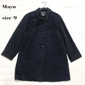 Mayu 블랙 캐시미어 50% 롱 코트 사이즈 9