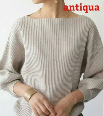 안티카 보트넥 리브 니트