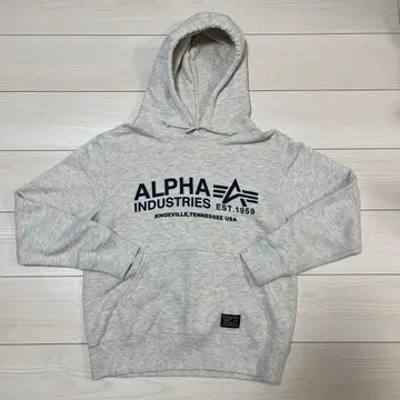 ALPHA INDUSTRIES 그레이 후드티 S
