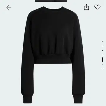 adidas 블랙 크롭 맨투맨 XL