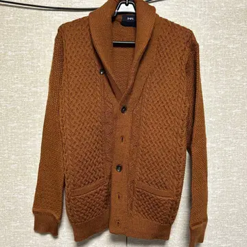SHIPS 브라운 케이블 짜임 가디건