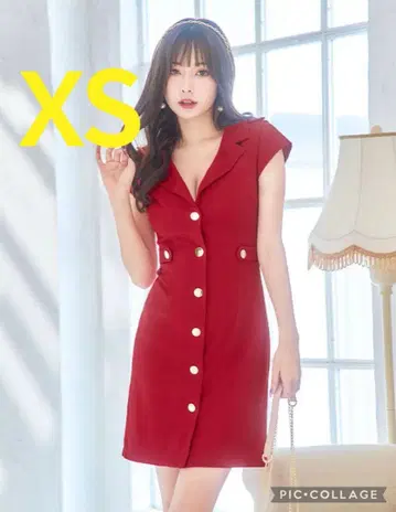 JEWELS 허리 마크 와플 원피스 XS