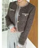 Lily brown 트위드 숏 자켓