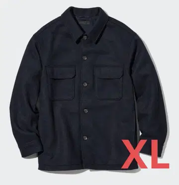 오버 셔츠 자켓 네이비 XL 유니클로