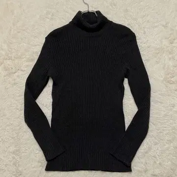 에네스베 프랑스제 리브 니트 메리노울 터틀넥 스웨터 T2