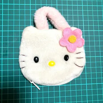 산리오 헬로키티 꽃 핑크 복슬복슬 봉제 인형 얼굴 백