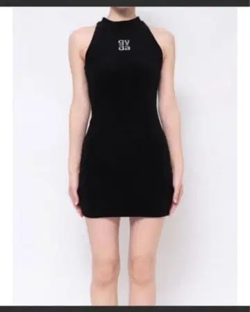 GYDA 블랙 슬리브리스 미니 원피스