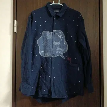 새상품급/드럭 스토어즈/두꺼운 원단 셔츠 튜닉/포켓에 돼지씨/F