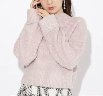 윌 셀렉션 라메 터틀 니트 핑크 1회 착용