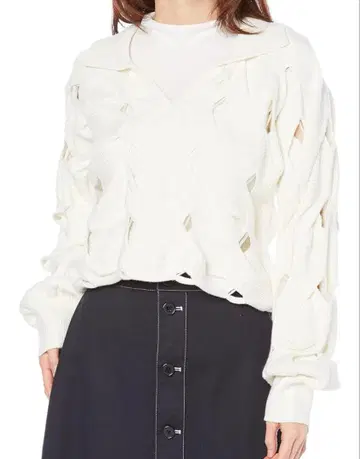 lilybrown 릴리 브라운 케이블 시스루 니트 풀오버 니트