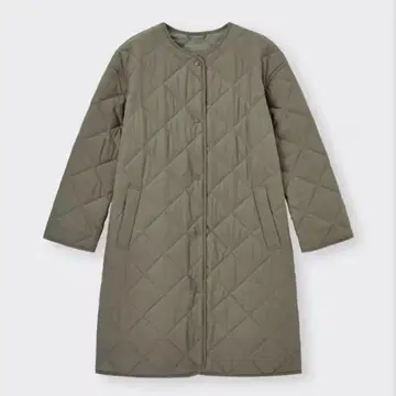 GU 지유 오버 사이즈 퀼팅 코트 RS+E 카키 올리브 M