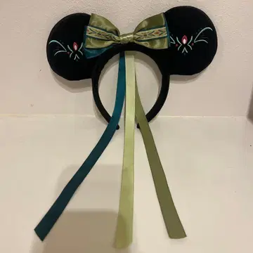 자수 디자인 머리띠 블랙 (안나)