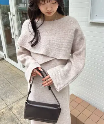 mystic 크로스 니트 원피스