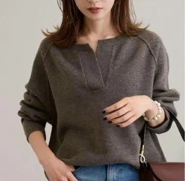 [새상품급] 미들 게이지 천축 헨리 풀오버 브라운