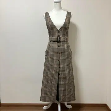 일본제 마이 스트라다 롱 원피스 고급 멋진 성인 체크 가을 겨울