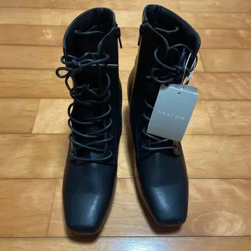 heal me 레이스업 블랙 부츠