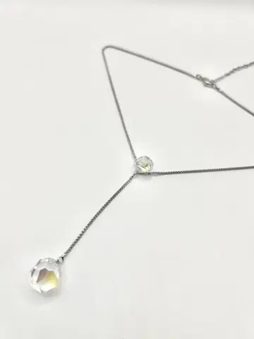 스와로브스키 목걸이 롱 실버