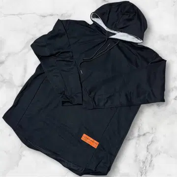 남성용 긴팔 후드티 후디 XL 블랙 오렌지 택 긴팔 후드티