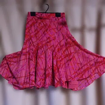 차코트 사교댄스 라틴 스커트 핑크