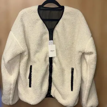 RIKKA 리버서블 자켓 올리브 화이트 보아 자켓