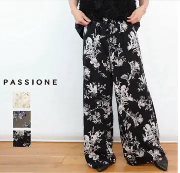 택 포함 새상품 [PASSIONE] 와이드 팬츠 블랙