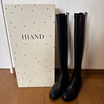 미사용 새상품 HIAND 블랙 첼시 니하이 부츠