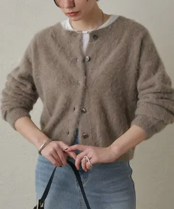 새상품 loungedress FUR 캐시미어 2WAY 니트 베이지