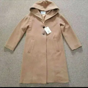 [새상품] 케티 셰리 울 롱 코트 2way 후드 부착 노카라 M