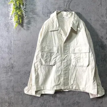 크라프트 코튼 자켓 라이트 아우터 겉옷 플랩 포켓 캐주얼