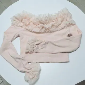 rosemuse 프릴 튤 트리밍 탑 핑크