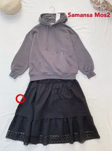 SM2 사만사 모스모스 밑단 레이스 캉캉 스커트 블랙