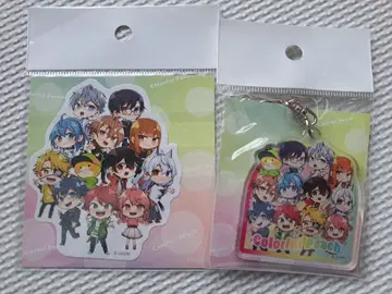 컬러풀 피치 전원 집합 아크릴 키링 & 스티커