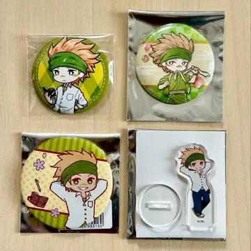 학원 BASARA 사루토비 사스케 캔뱃지 & 아크릴 스탠드 4점 세트