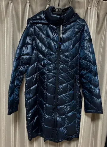 ANDREW MARC 후드 부착 다운 자켓 L/G 네이비