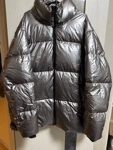 GAP 다운 자켓 실버 XL 오버 사이즈 퍼 GAP 로고