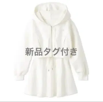 [ 라스트 1점 ] SNIDEL 스나이델 맨투맨 미니 셋업 화이트