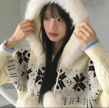 원더 원더 퍼 니트 집업