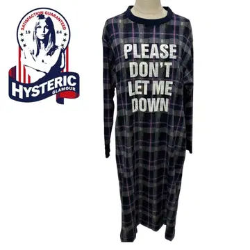 HYSTERIC GLAMOUR 체크 무늬 원피스 니트 프리 사이즈