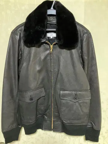 SHIPS G-1 가죽 자켓 M A-2 염소가죽 퍼 옷깃 M 사이즈